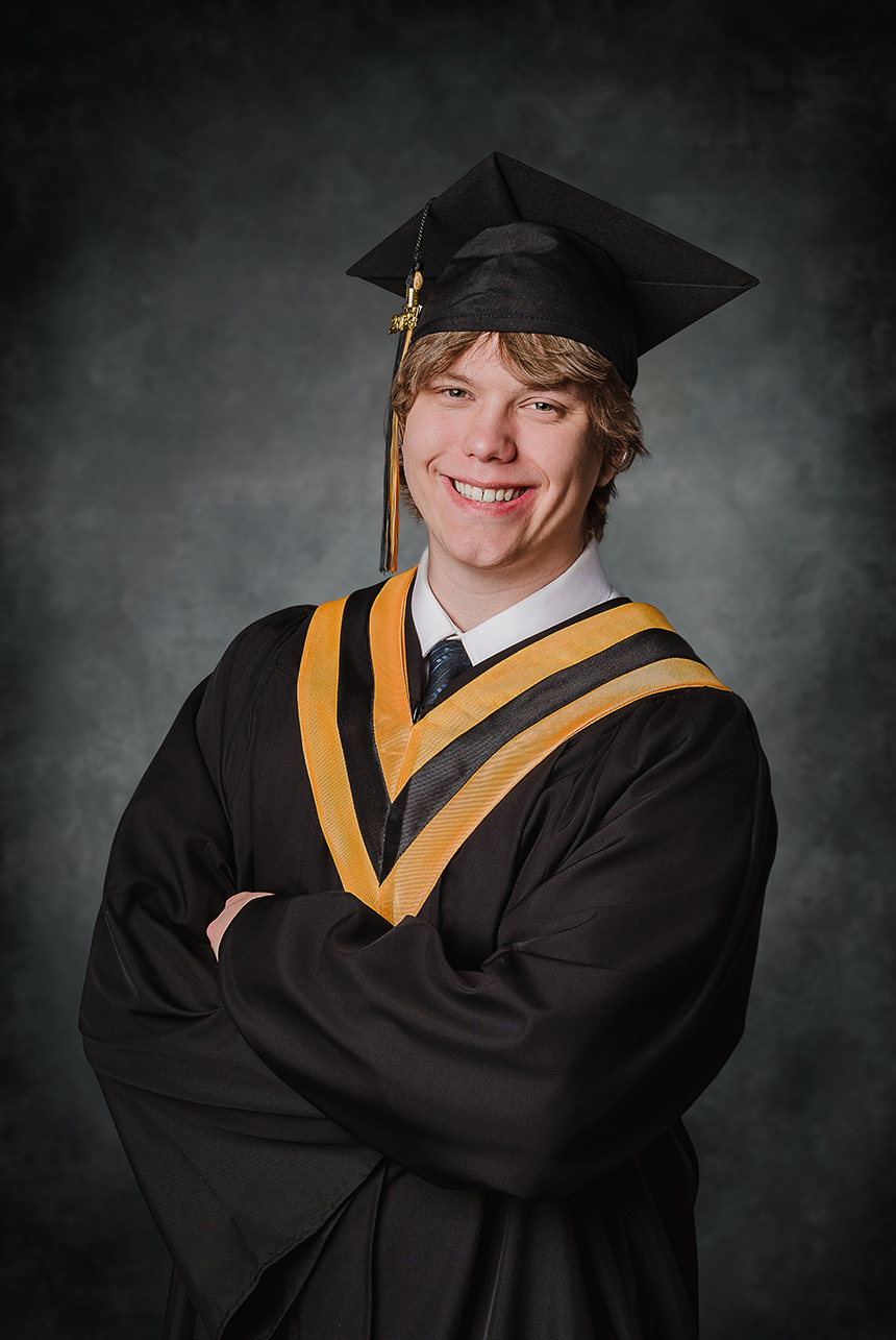 ABJ Sherwood Park High School Graduation Portrait - Young Man with Big Smile