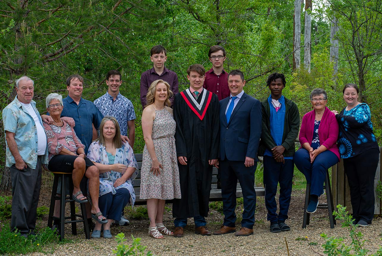 Multi-generational Family Celebrates Young Man's Graduation in Sherwood Park